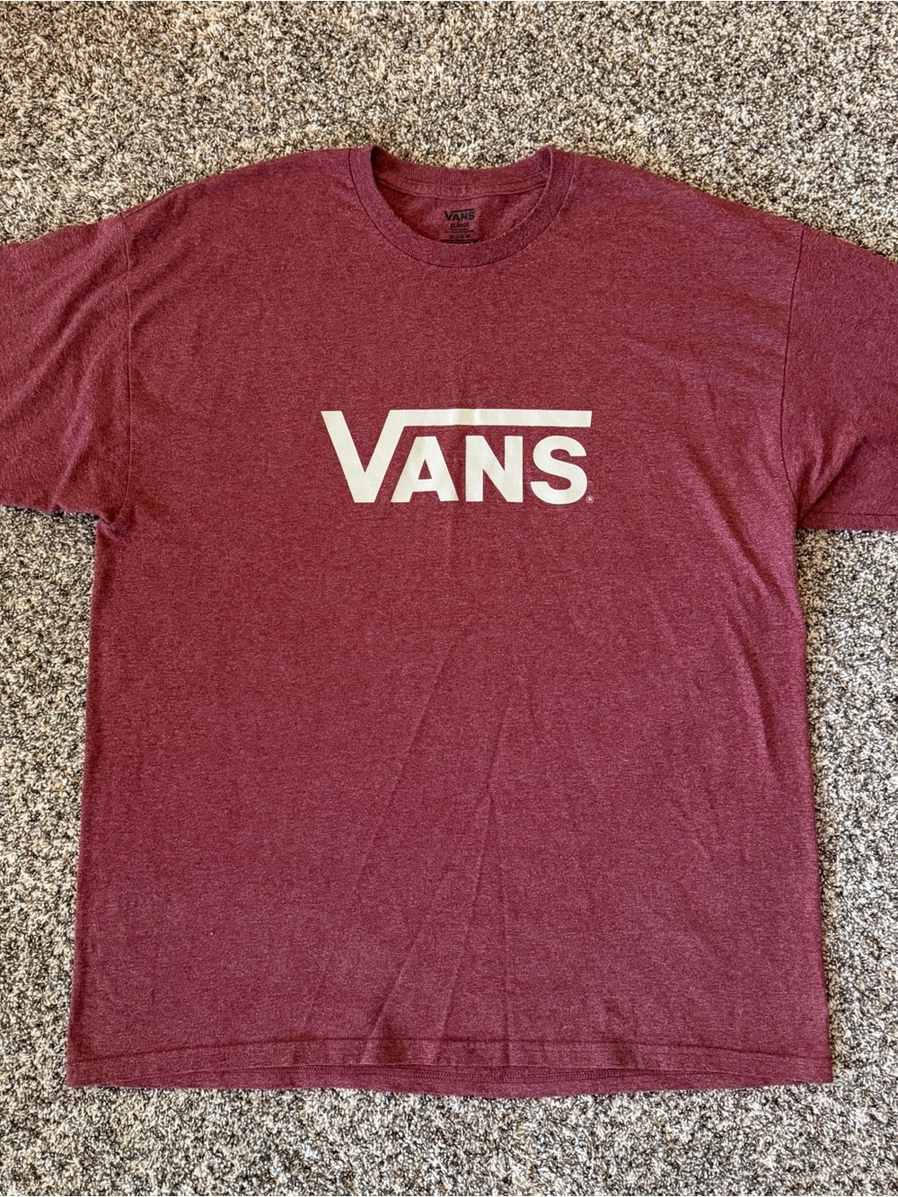 Vans Classic Logo T Shirt Men’s 4XL Heather Burgundy Short Sleeve Skate Tee